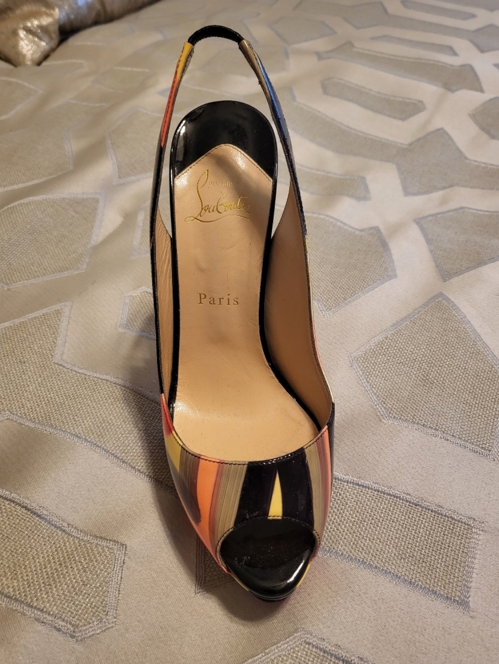 Authentic Christian Louboutin Lady Peep Graffiti - Picture 7 of 8